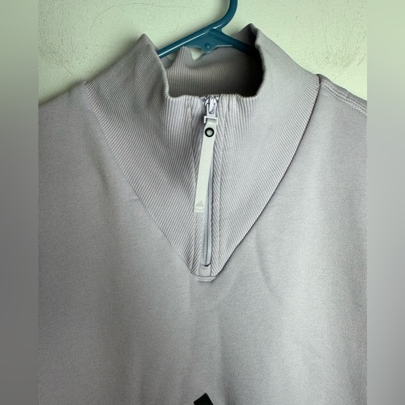 Men's adidas 1/2-zip Solid Color Small Logo Half Zipper - Picture 7 of 9